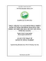 Thực trạng và giải pháp phát triển kinh tế nông hộ đồng bào dân tộc thiểu số trên địa bàn huyện Xín Mần, tỉnh Hà Giang (Luận văn thạc sĩ)