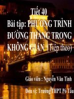 Bài giảng điện tử: Bài tập về phương trình đường thẳng trong không gian