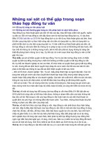 Những sai sót có thể gặp trong soạn thảo hợp đồng tư vấn