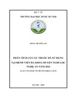 Phân tích cơ cấu thuốc đã sử dụng tại bệnh viện đa khoa huyện nghi lộc, nghệ an năm 2016 