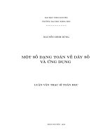 Một số dạng toán về dãy số và ứng dụng (Luận văn thạc sĩ)