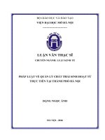 Pháp luật về quản lý chất thải sinh hoạt từ thực tiễn tại thành phố hà nội 