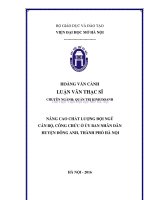 Nâng cao chất lượng đội ngũ cán bộ, công chức ở ủy ban nhân dân huyện đông anh, thành phố hà nội 