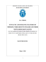 SYNTACTIC AND SEMANTIC FEATURES OF THINKING VERB GROUP IN ENGLISH AND THEIR VIETNAMESE EQUIVALENTS 
