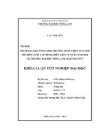 Đánh giá khả năng sinh trưởng, phát triển của một số giống ngô lai trong điều kiện vụ Xuân năm 2014 tại Trường Đại học Nông Lâm Thái Nguyên (Khóa luận tốt nghiệp)