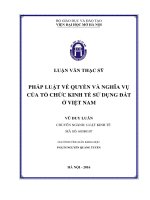 Pháp luật về quyền và nghĩa vụ của tổ chức kinh tế sử dụng đất ở việt nam 