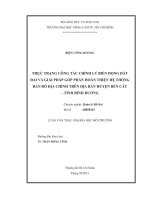 THỰC TRẠNG CÔNG TÁC CHỈNH LÝ BIẾN ĐỘNG ĐẤT ĐAI VÀ GIẢI PHÁP GÓP PHẦN HOÀN THIỆN HỆ THỐNG BẢN ĐỒ ĐỊA CHÍNH TRÊN ĐỊA BÀN HUYỆN BẾN CÁT – TỈNH BÌNH DƯƠNG