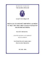 Pháp luật về chấm dứt hợp đồng lao động từ thực tiễn thực hiện tại quận ngô quyền, thành phố hải phòng 