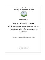 Phân tích thực trạng sử dụng thuốc điều trị ngoại trú tại bệnh viện tâm thần hà nội năm 2016 