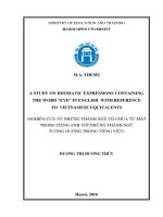 A study on idiomatic expressions containing the word “eye” in english with reference to their vietnamese equivalents 