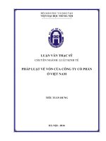 Pháp luật về vốn của công ty cổ phần ở việt nam 