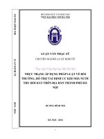 Thực trạng áp dụng pháp luật về bồi thường, hỗ trợ tái định cư khi nhà nước thu hồi đất trên địa bàn thành phố hà nội 