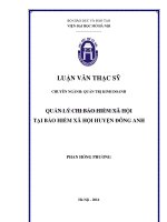 Quản lý chi bảo hiểm xã hội tại bảo hiểm xã hội huyện đông anh 