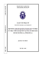 Hợp đồng chuyển quyền sử dụng đất vô hiệu từ thực tiễn giải quyết tại toà án nhân dân huyện mường la, tỉnh sơn la 