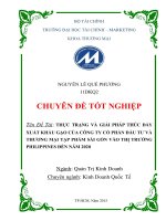 LUẬN VĂN Thực trạng và giải pháp thúc đẩy Xuất khẩu gạo của công ty cổ phần Đầu tư và Thương mại Tạp phẩm Sài Gòn vào thị trường Philippines đến năm 2020