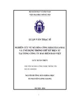 Nghiên cứu về mã hóa công khai elgamal và ứng dụng trong chữ ký điện tử tại tổng công ty bảo hiểm bảo việt 