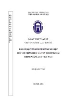 Bảo vệ quyền sở hữu công nghiệp đối với nhãn hiệu và tên thương mại theo pháp luật việt nam 