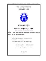 Giải pháp nâng cao sự hài lòng của khách hàng tại khách sạn JW marriott hà nội 