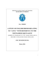 a study of english idioms relating to “ love “ with reference to the vietnamese equivalent 