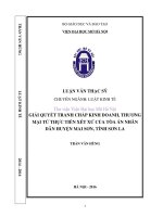 Giải quyết tranh chấp kinh doanh, thương mại từ thực tiễn xét xử của toà án nhân dân huyện mai sơn, tỉnh sơn la 