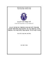 Luật áp dụng trong giải quyết tranh chấp thương mại quốc tế tại trung tâm trọng tài thương mại quốc tế ở việt nam 