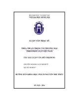 Thoả thuận trọng tài thương mại theo pháp luật việt nam 