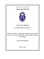 Pháp luật về xử lý tài sản thế chấp là quyền sử dụng đất tại các tổ chức tín dụng   thực trạng và hướng hoàn thiện 
