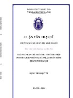 Giải pháp hạn chế thất thu thuế thu nhập doanh nghiệp trên địa bàn quận hoàn kiếm, thành phố hà nội 