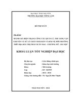 Đánh giá hiện trạng công tác quản lý, thu gom, vận chuyển và xử lý chất thải rắn và bảo vệ môi trường trên địa bàn thị trấn Xuân Mai – Chương Mỹ – Hà Nội (Khóa luận tốt nghiệp)