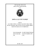 Lựa chọn chủng vi khuẩn tạo chất hoạt động bề mặt sinh học trên nguồn cơ chất hydrocarbon nhằm ứng dụng xử lý ô nhiễm dầu 
