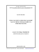 Nâng cao chất lượng đào tạo nghề tại các trung tâm dạy nghề của tỉnh Thái Nguyên (Luận văn thạc sĩ)