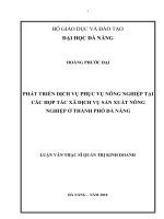Phát triển dịch vụ nông nghiệp tại các hợp tác xã dịch vụ sản xuất nông nghiệp ở thành phố đà nẵng