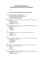 organizational behavior answer siet for mid term examinations 