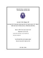 Giải quyết tranh chấp quyền sử dụng đất từ thực tiễn huyện ninh giang, tỉnh hải dương 