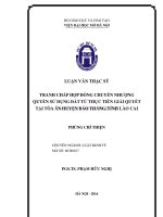 Tranh chấp hợp đồng chuyển nhượng sử dụng đât từ thực tiễn giải quyết tại toà án huyện bảo thắng, tỉnh lào cai 