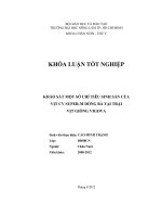 KHẢO SÁT MỘT SỐ CHỈ TIÊU SINH SẢN CỦA VỊT CV SUPERM DÒNG BÀ TẠI TRẠI VỊT GIỐNG VIGOVA