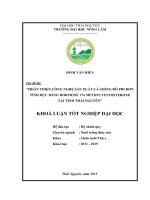 Hoàn thiện công nghệ sản xuất cá giống rô phi đơn tính đực bằng hormone 17α Methyltestosterone tại tỉnh Thái Nguyên (Khóa luận tốt nghiệp)