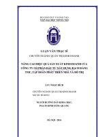 Nâng cao hiệu quả sản xuất kinh doanh của công ty cổ phần đầu tư xây dựng bạch đằng TMC, tập đoàn phát triển nhà và đô thị 