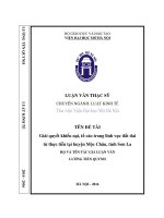 Giải quyết khiếu nại, tố cáo trong lĩnh vực đất đai từ thực tiễn tại huyện mộc châu tỉnh sơn la 