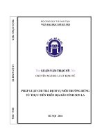 Pháp luật chi trả dịch vụ môi trường rừng từ thực tiễn trên địa bàn tỉnh sơn la 