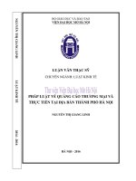 Pháp luật về quảng cáo thương mại và thực tiễn tại địa bàn thành phố hà nội 