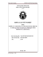Nghiên cứu ảnh hưởng của nồng độ enzyme, nhiệt độ và thời gian phản ứng đến quá trình thủy phân protein từ lá chùm ngây  