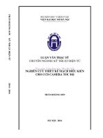 Nghiên cứu thiết kế mạch điều khiển cho CCD camera tốc độ 