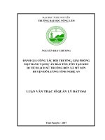 Đánh giá công tác bồi thường, giải phóng mặt bằng tại dự án bảo tồn, tôn tạo khu di tích lịch sử Truông Bồn xã Mỹ Sơn huyện Đô Lương tỉnh Nghệ An (Luận văn thạc sĩ)