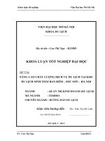 Nâng cao chất lượng dịch vụ du lịch tại khu du lịch sinh thái bản rõm   sóc sơn   hà nội 