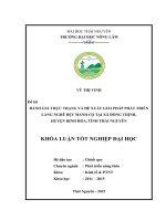 Đánh giá thực trạng và đề xuất giải pháp phát triển làng nghề dệt mành cọ tại xã Đồng Thịnh  huyện Định Hóa  Tỉnh Thái Nguyên (Khóa luận tốt nghiệp)