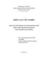 KHẢO SÁT TĂNG TRƯỞNG CỦA HEO THỊT ĐƯỢC NUÔI RIÊNG THEO GIỚI TÍNH GIAI ĐOẠN 90 NGÀY TUỔI ĐẾN XUẤT CHUỒNG
