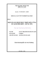 Một số giải pháp phát triển bền vững du lịch phố hiến   hưng yên 