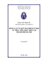 Pháp luật về quỹ bảo hiểm xã hội từ thực tiễn thực hiện tại thành phố hà nội 