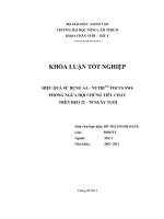 HIỆU QUẢ SỬ DỤNG AA  NUTRITM FOCUS SW6 PHÒNG NGỪA HỘI CHỨNG TIÊU CHẢY TRÊN HEO 32 – 70 NGÀY TUỔI